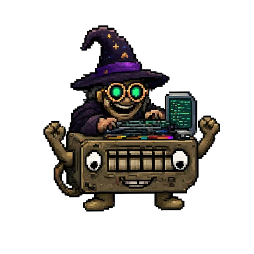 Hitcounter Hank, a googly-eyed odometer, cheering with Webmaster Wagmi riding on top