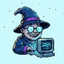 Webmaster Wagmi at his computer